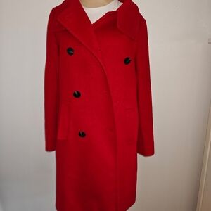 Ann Taylor Bold Red Pea Coat